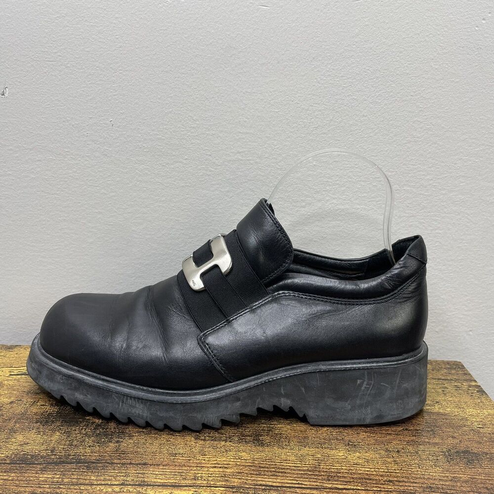 Marc Platform Shoes Size 40 (W9/M7) Black Soft Leather Loafer Gothic Dark Witchy